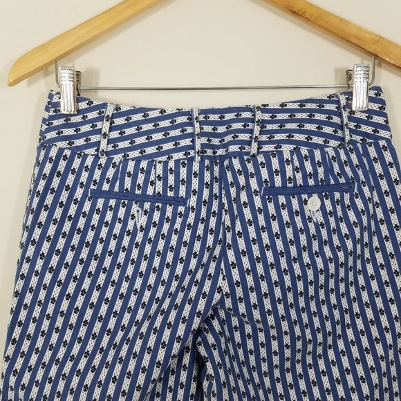 LOFT Ann Taylor Striped Floral Capri Pants Size 0 - Picture 3 of 8